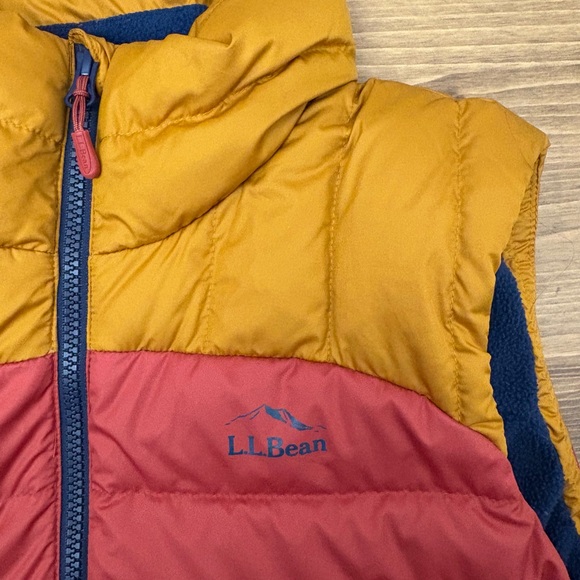 L.L. Bean Women's Classic Down Tri-Tone Puffer Vest - Mustard, Rust, and Navy - Picture 3 of 4